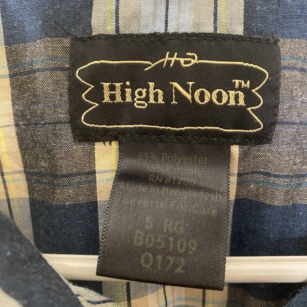 Vintage High Noon Mens Plaid Western Pearl Snap Short Sleeve Shirt Cowboy Size S - Picture 5 of 5